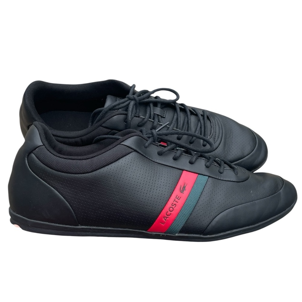 Lacoste Storda 318 Black Leather Sneaker, Size 12.5,‎ EUC